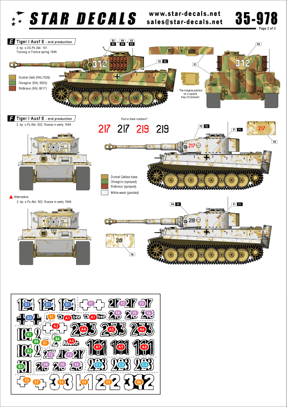 Star Decals 35-978 Tiger I Ausf E Mid production 1/35 – Bild 2
