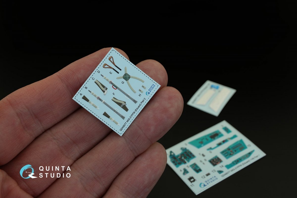 Intérieur imprimé en 3D et coloré sur papier décalcomanie Quinta Studio QD48077 MiG-21PFM (pour kit Eduard) 1/48 – image 5