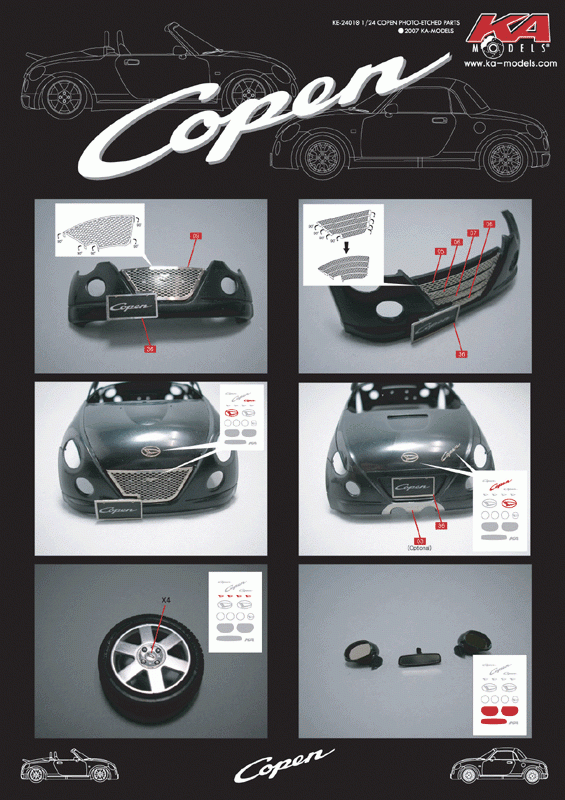 KA Models KE-24010 Daihatsu Copen Detail-up Etched part 1/24 – imagen 3