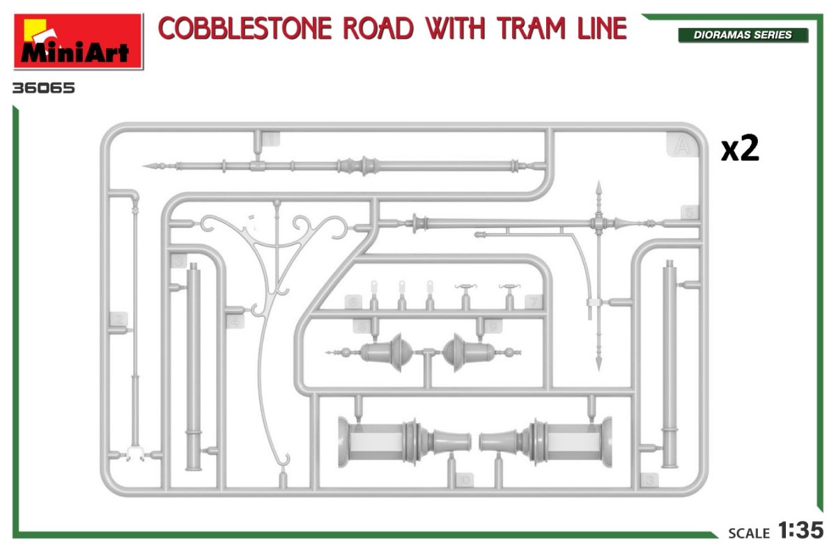 Miniart 36065 ROUTE PAVÉE AVEC LIGNE DE TRAMWAY 1/35 – image 5
