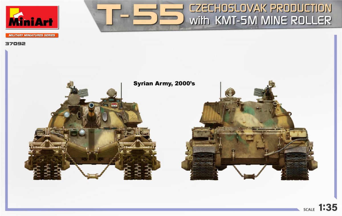 MiniArt 37092 T-55 CZECHOSLOVAK PRODUCTION with KMT-5M MINE ROLLER 1/35 – immagine 8