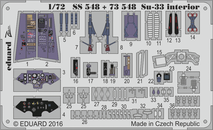 Intérieur du Su-33 SS548 d&amp;#39;Eduard TRUMPETER au 1/72
