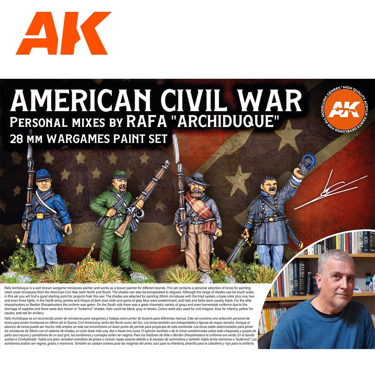 AK Interactive AK11764 SIGNATURE SET – REAF « ARCHIDUQUE » – COFFRET DE PEINTURE SPÉCIAL GUERRE DE SÉCESSION AMÉRICAINE 28 MM 18 x 17 ml  – image 4