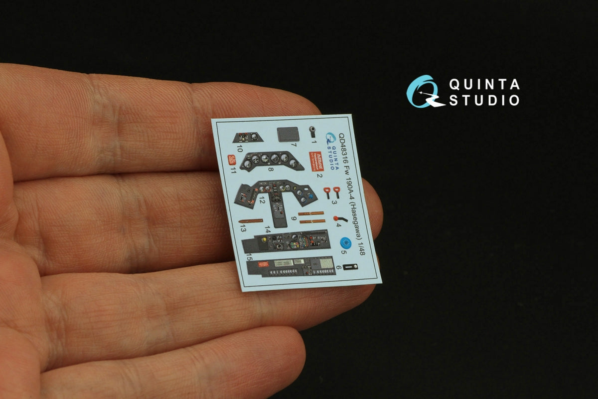 Quinta Studio QD48316 Fw 190A-4 3D-Printed &amp;amp; coloured Interior on decal paper (Hasegawa) 1/48 – zdjęcie 4
