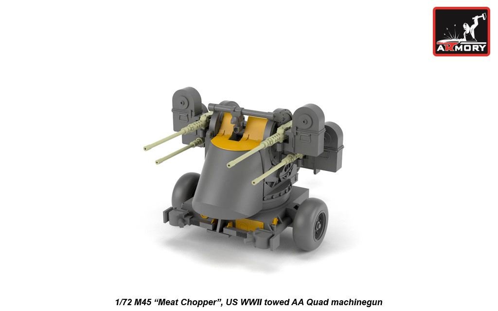 Armory Models 72239 M45 Quadmount, US WWII 4x 12.7mm M2HB Turret on M20 trailer 1/72 – zdjęcie 3