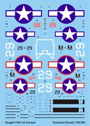 Techmod 72018 - Vought F4U-1A Corsair 1/72