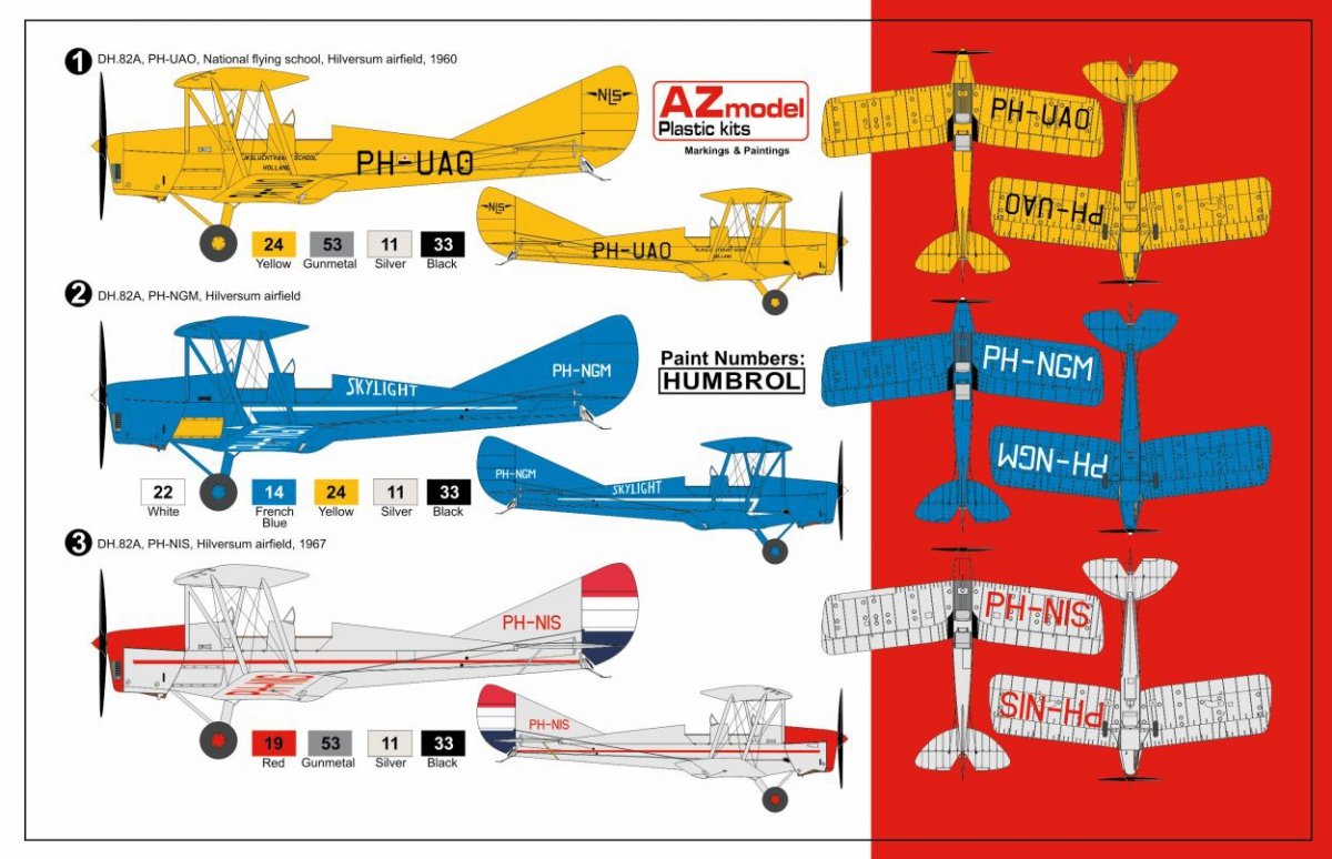 AZmodel AZ7494 De Havilland DH.82A Tiger Moth Long Tailfin 1/72 – Bild 2