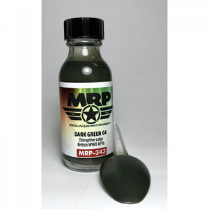 Peinture MR. Paint MRP-343 Vert foncé G4 Véhicule blindé britannique de la Seconde Guerre mondiale 30 ml