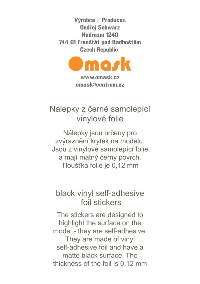 Omask X8001 Universal set 1 - black vinyl foil (80092, 80093, 80094, 80095, 80096) – imagen 7