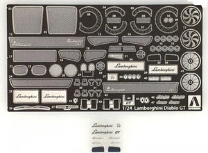 Pièces de détail communes pour Lamborghini Diablo Aoshima 05900, échelle 1/24  – image 2