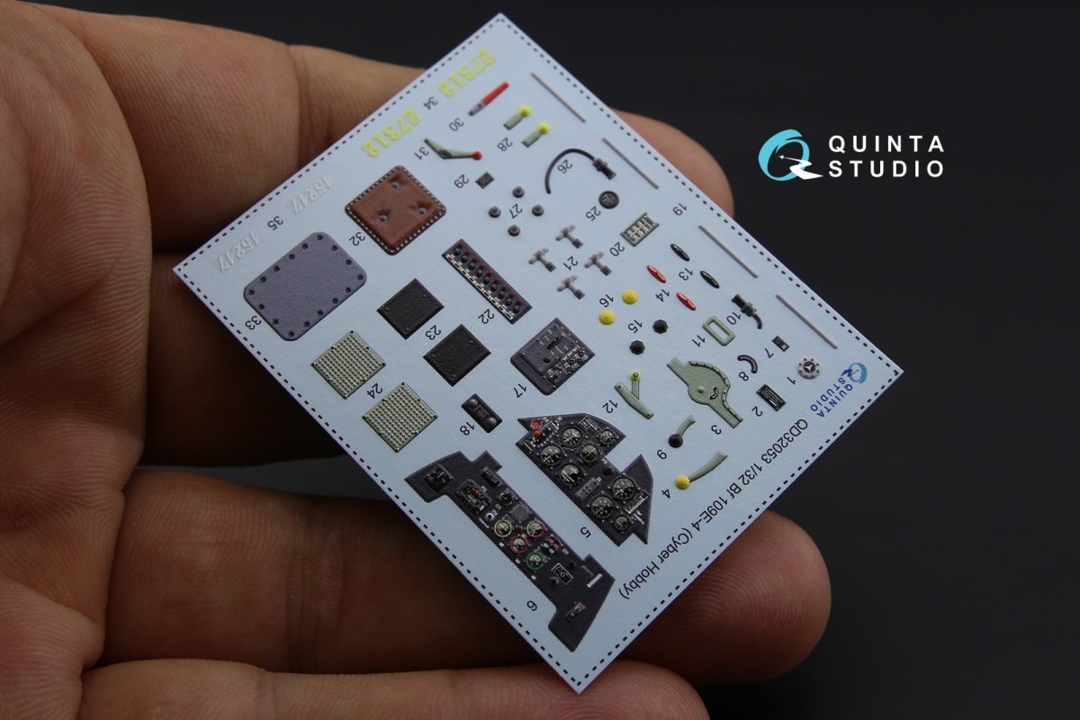 Quinta Studio QD32053 Bf 109E-4 3D-Printed &amp;amp; coloured Interior on decal paper (for Cyber-hobby/Dragon kit) 1/32 – zdjęcie 4