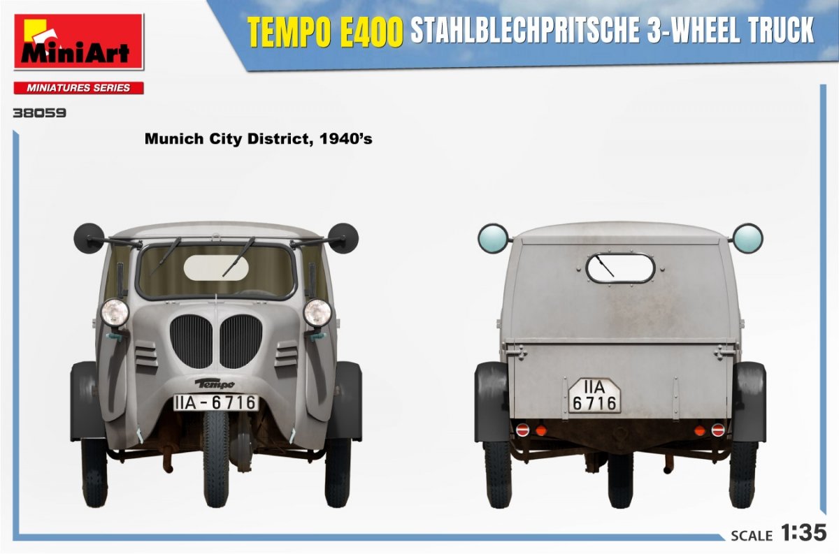 MiniArt 38059 TEMPO E400 STAHLBLECHPRITSCHE 3-WHEEL TRUCK 1/35 – Bild 10