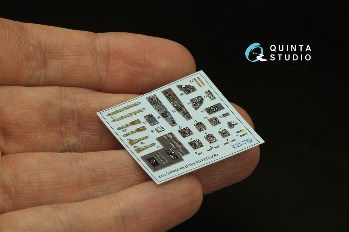 Quinta Studio QD72062 Me 410 3D-Printed &amp;amp; coloured Interior on decal paper (Fine Molds) 1/72 – immagine 6