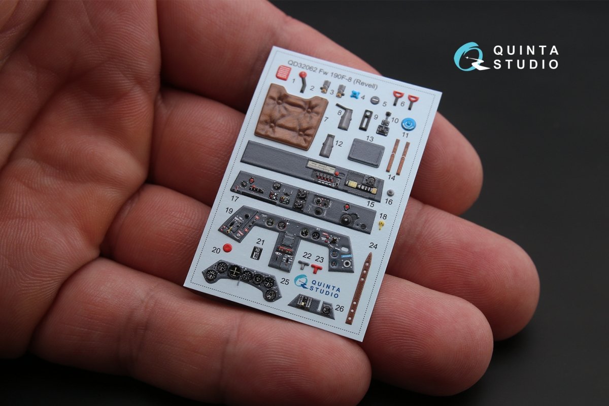 Quinta Studio QD32062 Fw 190F-8 3D-Printed &amp;amp; coloured Interior on decal paper (for Revell kit) 1/32 – zdjęcie 3