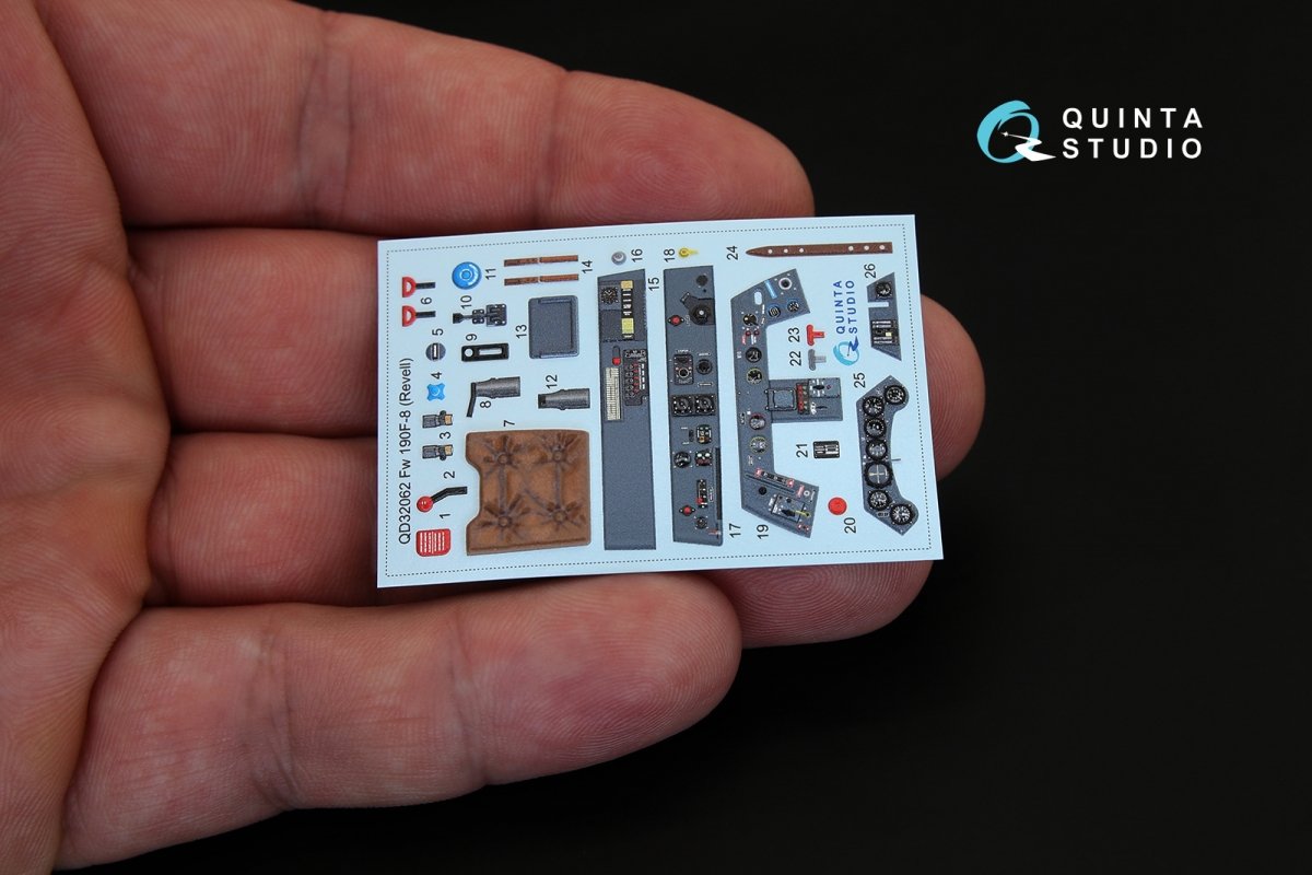 Quinta Studio QD32062 Fw 190F-8 3D-Printed &amp;amp; coloured Interior on decal paper (for Revell kit) 1/32 – zdjęcie 4