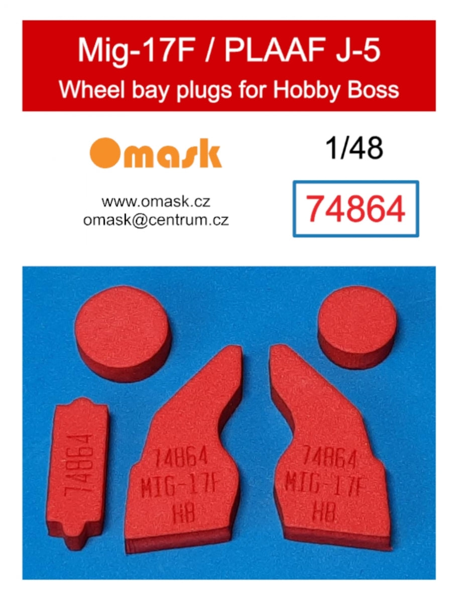 Omask 74864 Bouchons de puits de train d&amp;#39;atterrissage pour Mig-17F / PLAAF J-5 (pour Hobby Boss) 1/48