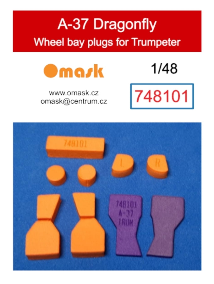 Omask 748101 Bouchons de puits de train d&amp;#39;atterrissage A-37 Dragonfly (pour Trumpeter) 1/48