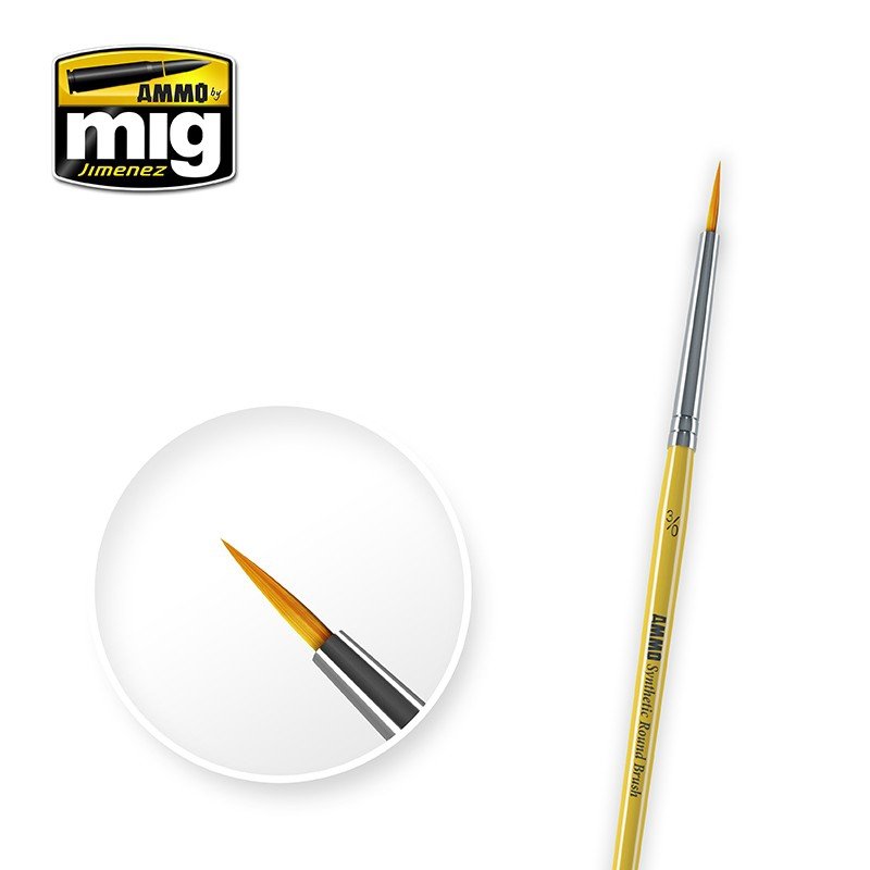 AMMO of Mig Jimenez 8611 3/0 SYNTETIC ROUND BRUSH