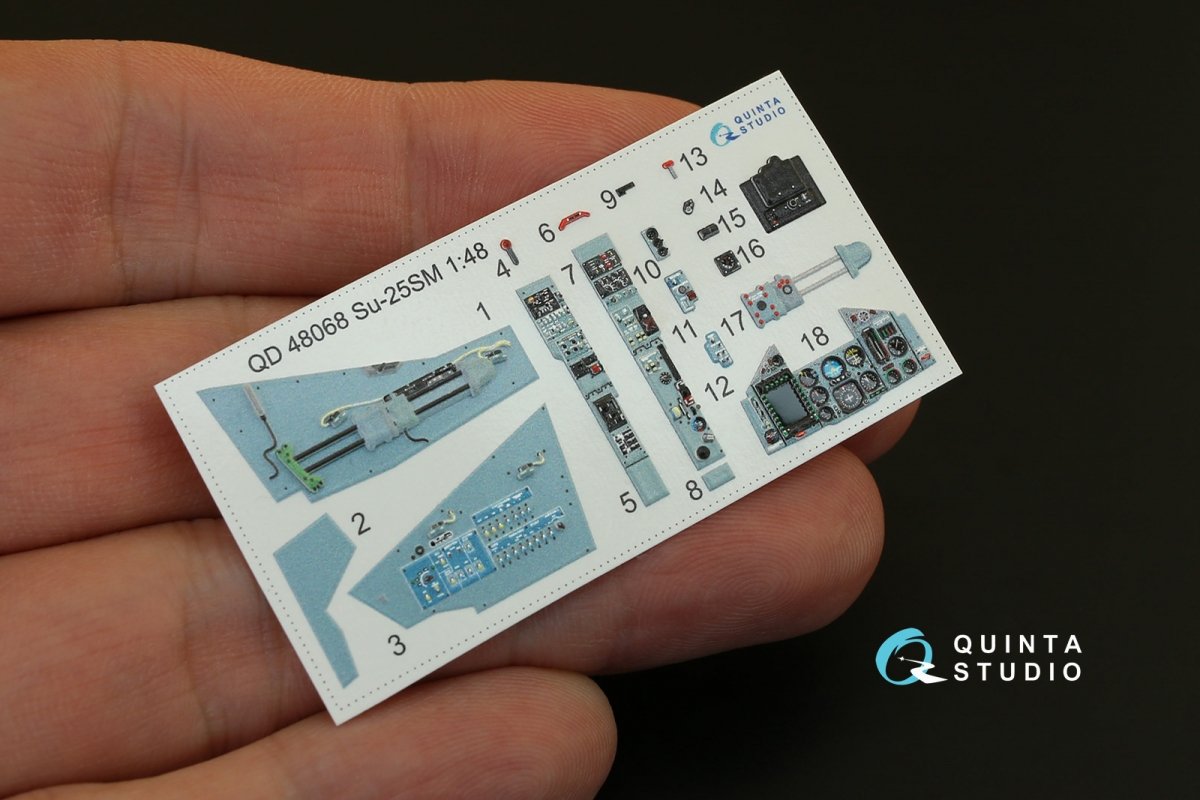 Quinta Studio QD48068 Su-25SM 3D-Printed &amp;amp; coloured Interior on decal paper (for KP kit) 1/48 – immagine 2