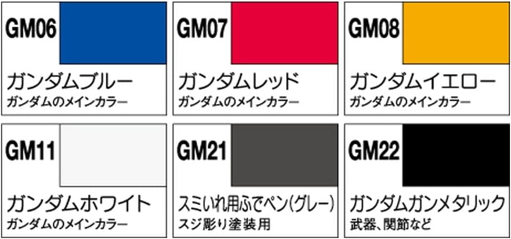 Gunze Sangyo GMS105 Gundam Marker Basic 6 Color Set – Bild 2