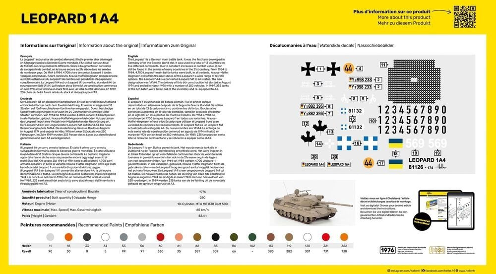 Heller 57126 Leopard 1A4 - Starter Kit 1/35 – zdjęcie 2
