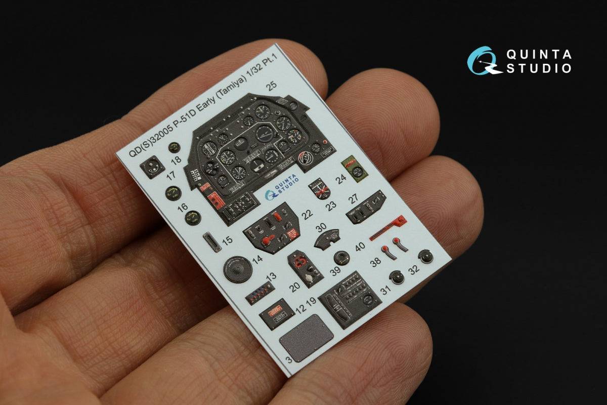 Quinta Studio QDS-32005 P-51D (Early) 3D-Printed coloured Interior on decal paper (Tamiya) (small version) 1/32 – Bild 4