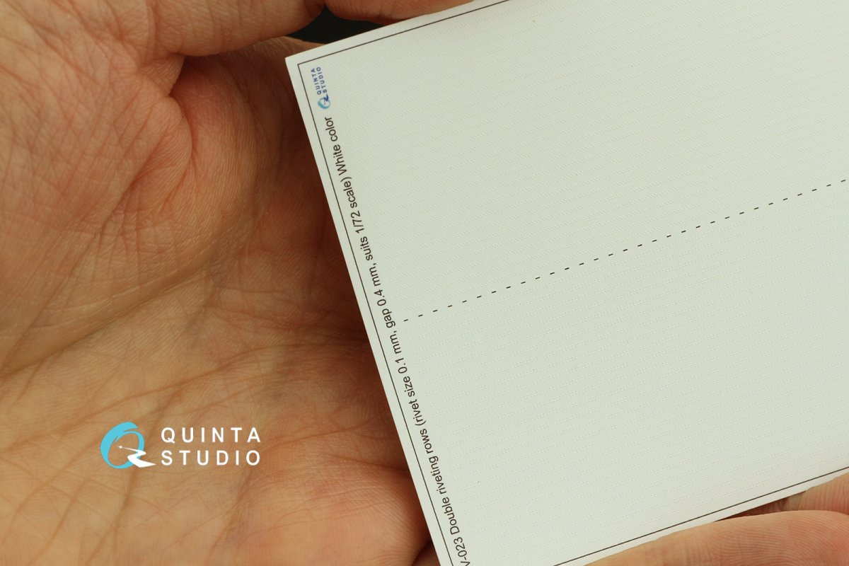 Quinta Studio QRV-023 Double riveting rows (rivet size 0.10 mm, gap 0.4 mm, suits 1/72 scale), White color, total length 6.7 m/22 ft – Bild 2