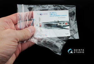 Quinta Studio QC48001-S Yak-3 vacuformed clear canopy 1 pcs (for 4814 Zvezda kit) 1/48 – immagine 2