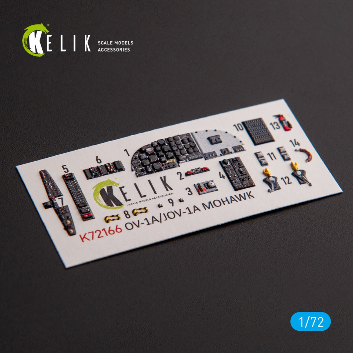 KELIK K72166 OV-1A/JOV-1A MOHAWK - interior 3D decals for ClearProp kit 1/72