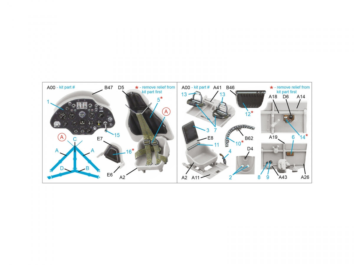 Quinta Studio QD48491 I-16 3D-Printed coloured Interior on decal paper (for Zvezda kit) 1/48 – immagine 2