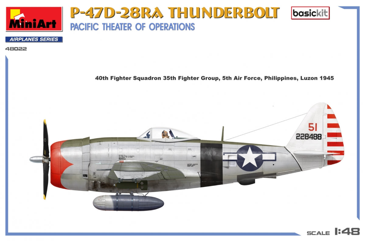 MiniArt 48022 P-47D-28RA THUNDERBOLT. PACIFIC THEATER OF OPERATIONS. BASIC KIT 1/48 – zdjęcie 3
