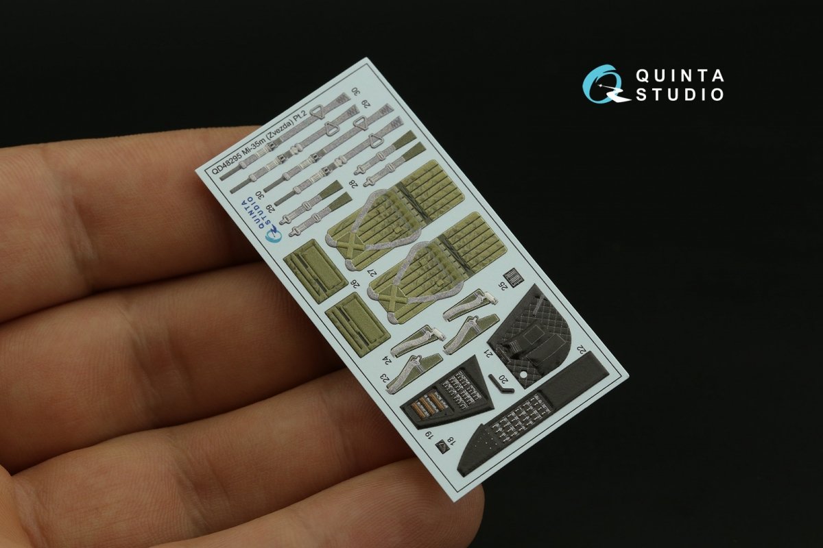 Quinta Studio QD48295 Mi-35M 3D-Printed &amp;amp; coloured Interior on decal paper (Zvezda) 1/48 – immagine 12