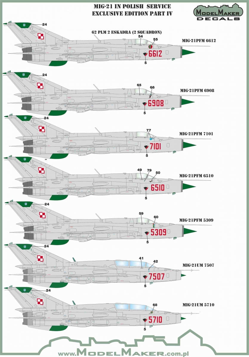 ModelMaker Decals D48153 MiG-21 in Polish service exclusive edition part IV 1/48 – Bild 3