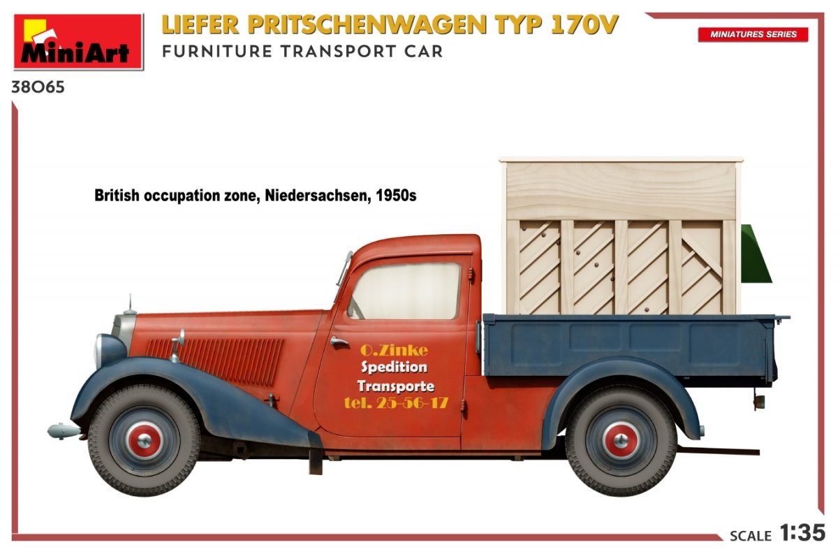 MiniArt 38065 LIEFER PRITSCHENWAGEN TYP 170V. FURNITURE TRANSPORT CAR 1/35 – immagine 12