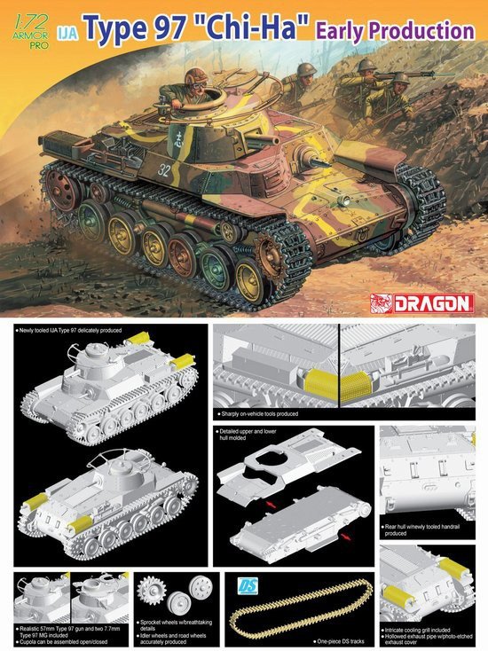 Dragon 7395 Type 97 Chi-Ha Early Production 1/72 – immagine 2
