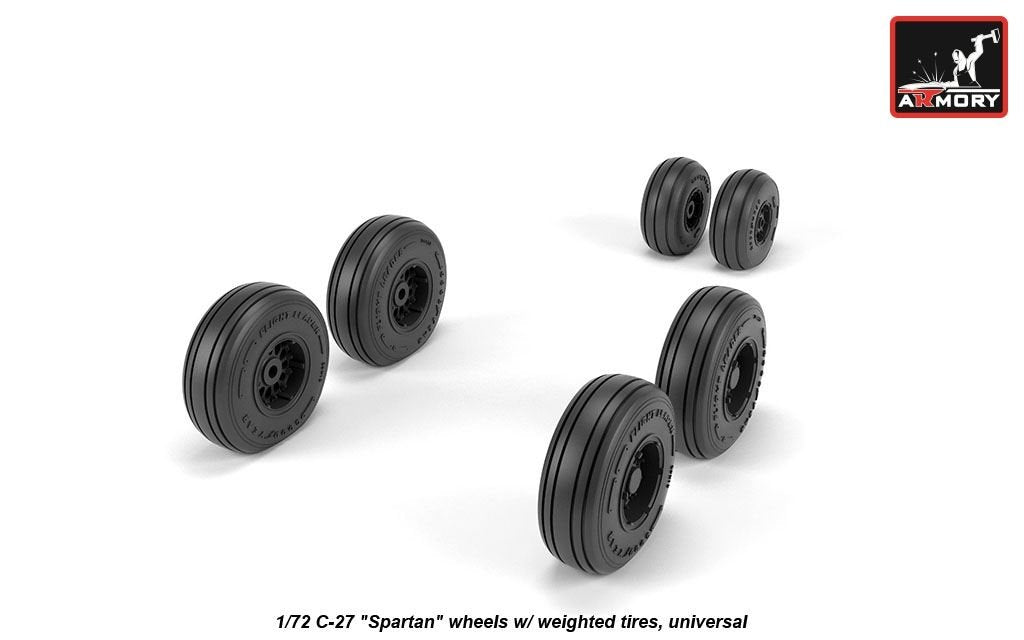 Armory Models AW72505 C-27 Spartan wheels w/ weighted tires 1/72 – immagine 2