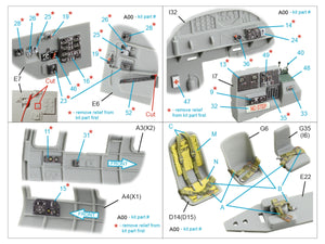 Intérieur imprimé en 3D et coloré sur papier décalcomanie pour Boeing B-17F (modèles HK, Eduard) de Quinta Studio QDS-48542 (petite version) à l&amp;#39;échelle 1/48 – image 4
