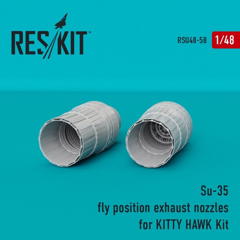 RESKIT RSU48-0058 Buses d'échappement de position de vol Su-35 pour maquette Kitty Hawk 1/48