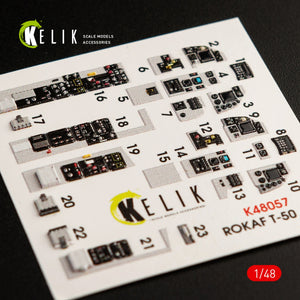 KELIK K48057 T-50 ROKAF INTERIOR 3D DECALS FOR ACADEMY KIT 1/48 – immagine 2