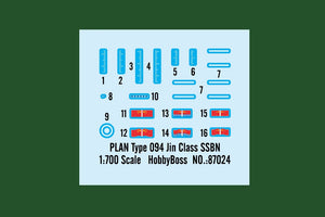 Hobby Boss 87025 PLAN Type 094A Jin Class SSBN 1/700 – immagine 4