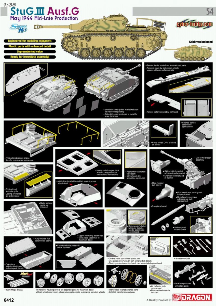 Cyber Hobby 6412 StuG.III Ausf.G May 1944 Mid-Late Production 1/35 – zdjęcie 2