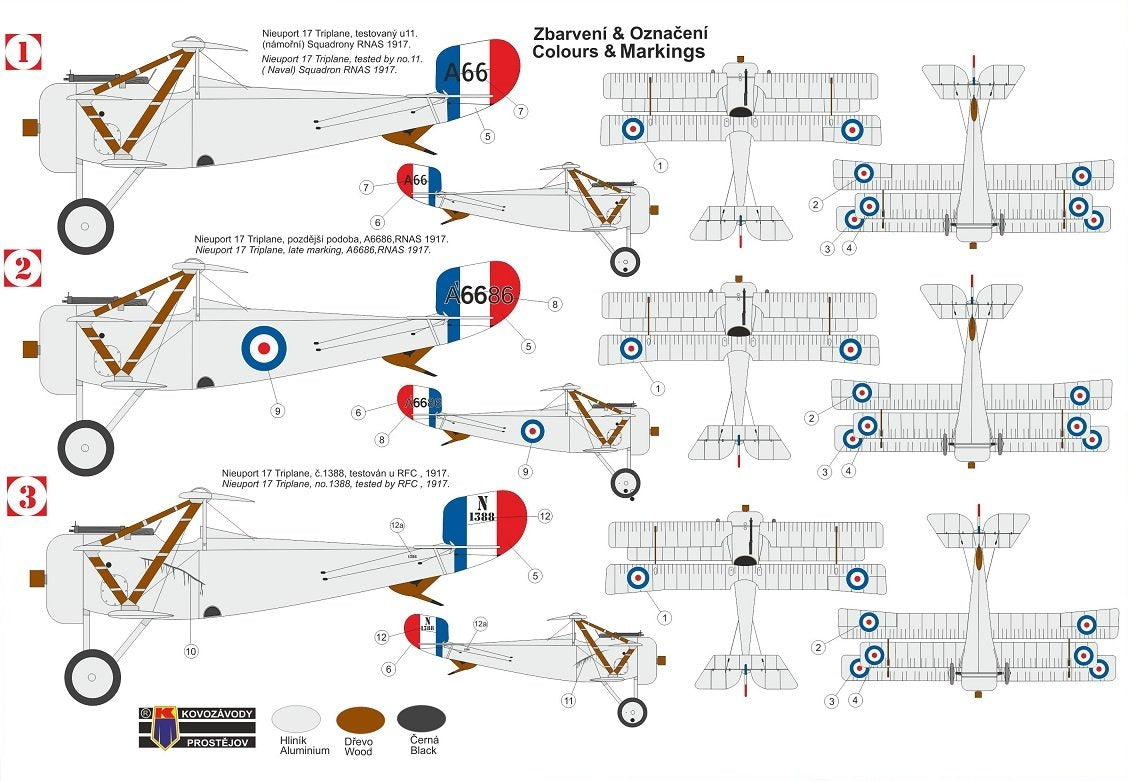 Kovozavody Prostejov KPM0255 Nieuport Triplane „RFC/RNAS“ 1/72 – Bild 2