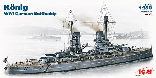 ICM S001 WWI German battleship Koenig model kit 1/350