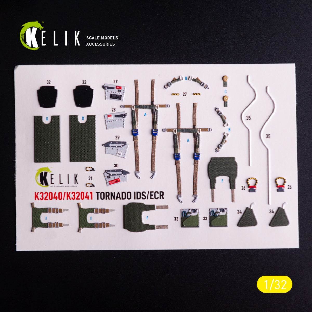 Kelik K32040 Tornado IDS - interior 3D decals for Italeri kit 1/32