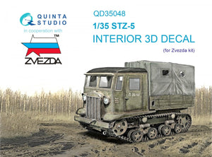 Quinta Studio QD35048 STZ-5 3D-Printed &amp;amp; coloured Interior on decal paper (Zvezda) 1/35