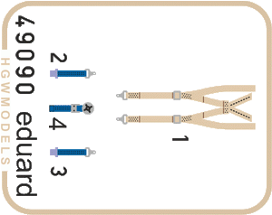 Eduard 49090 Mirage IIIC seatbelts SUPERFABRIC 1/48 EDUARD