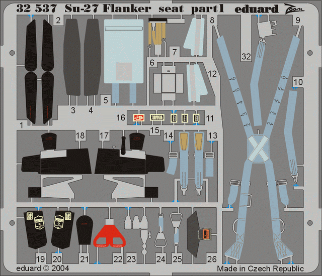 Eduard 32537 Su-27 Flanker seat 1/32 TRUMPETER – immagine 2