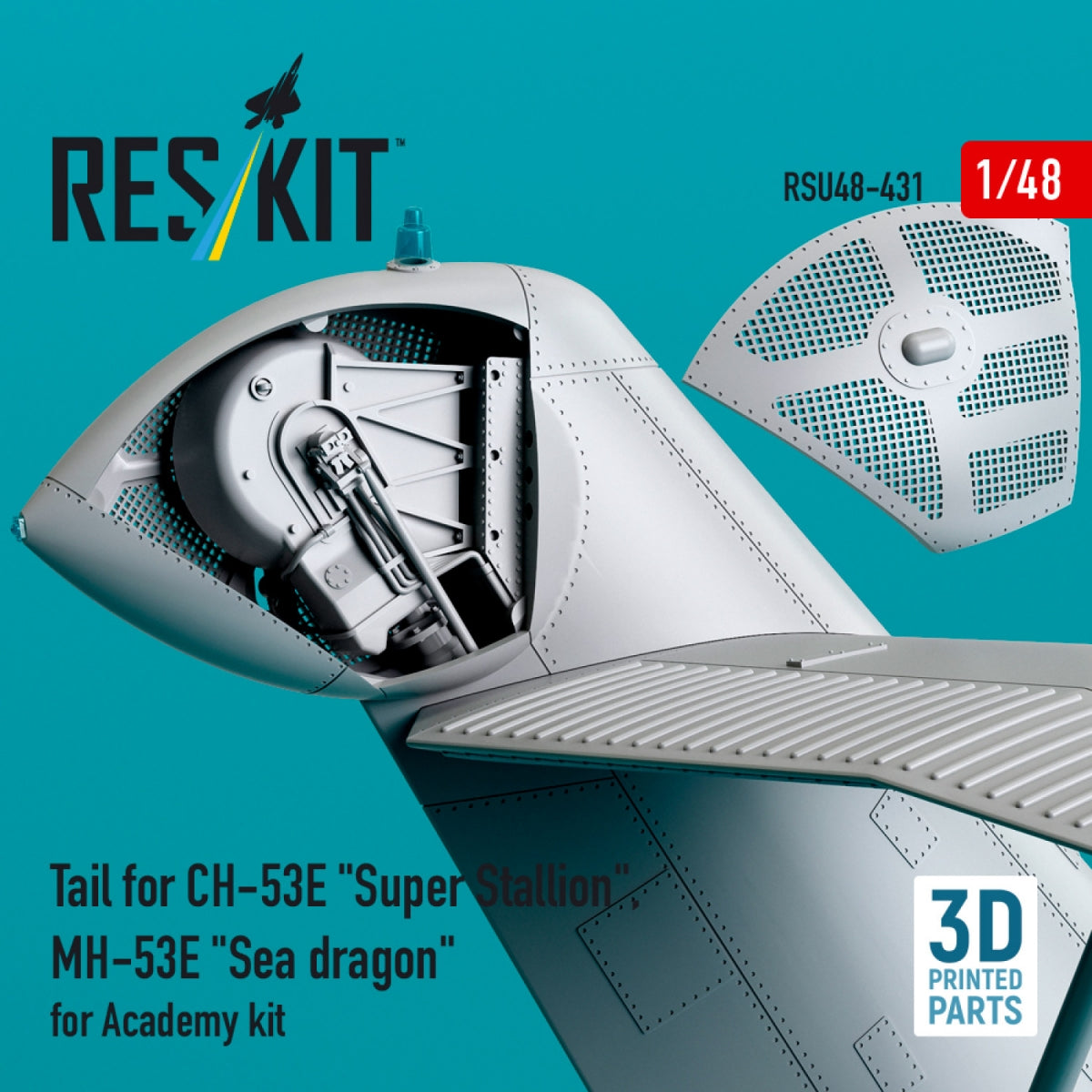 RESKIT RSU48-0431 Empennage pour CH-53E « Super Stallion », MH-53E « Sea Dragon » pour maquette Academy (impression 3D) 1/48 – image 4