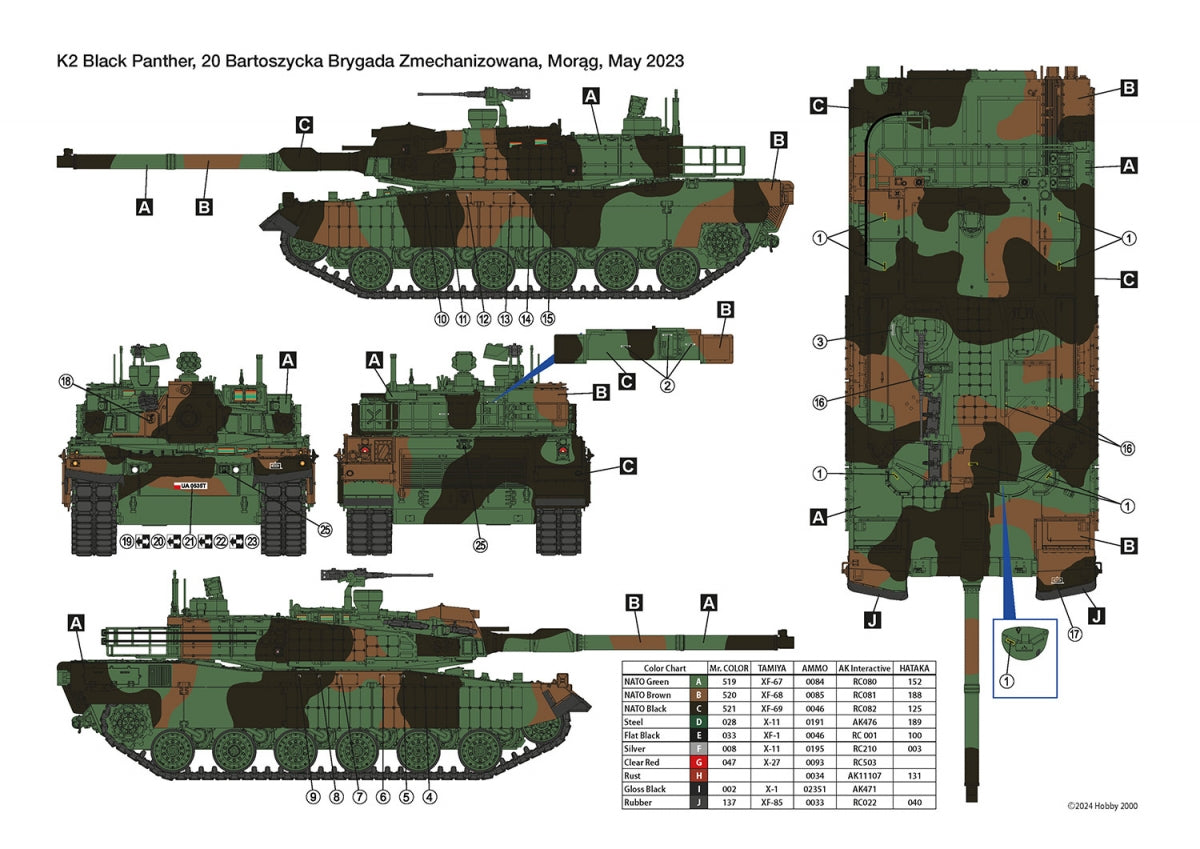 Hobby 2000 35006SE K2 Black Panther Armée polonaise - Édition spéciale (H2K35006 + canon ABER + chenilles mobiles) 1/35 – image 2