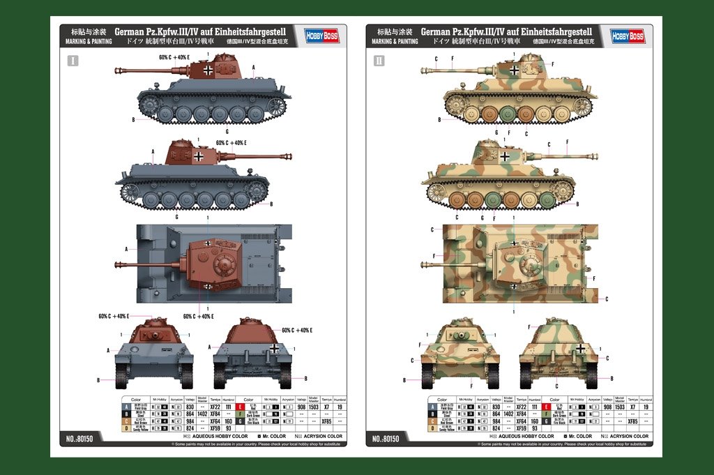 Hobby Boss 80150 German Pz.Kpfw.III/IV auf Einheitsfahrgestell 1/35 – immagine 9